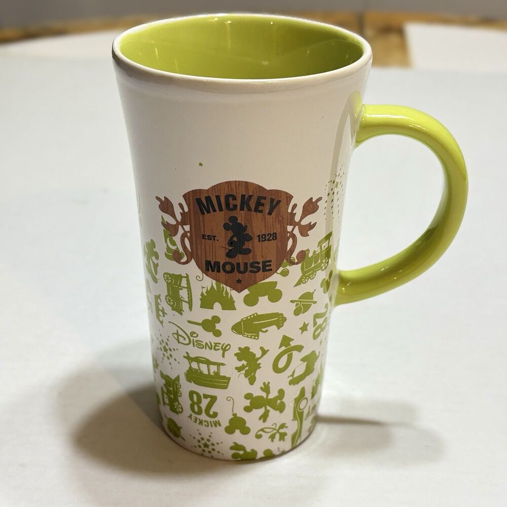 Disney Parks Designer Susana MICKEY MOUSE Coffee Mug 16 oz Tall Green White Cup